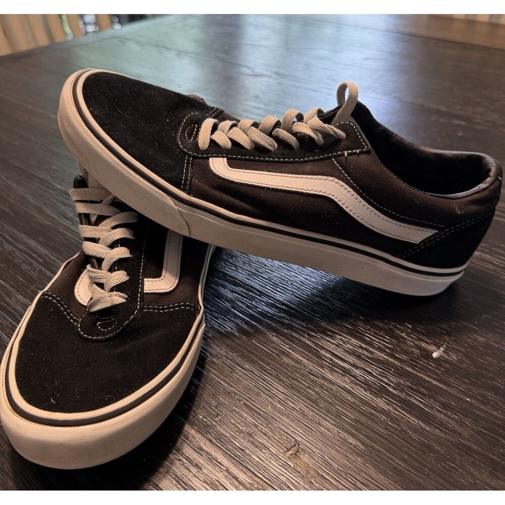 Vans Off The Wall Canvas Suede Black/White Men Size 11.5 Old Skool Skate #507452